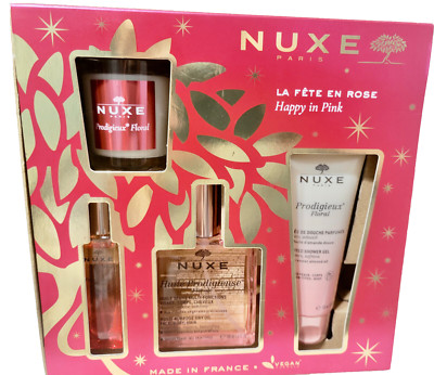 Nuxe Prodigieux Floral - Happy in Pink Set Candle+Perfume+Oil+Shower gel
