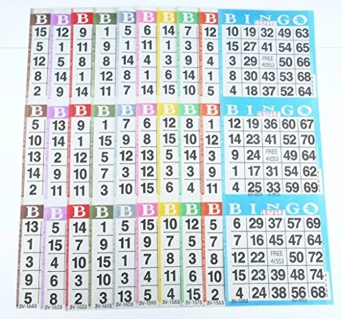 SmallToys Bingo Paper Game Cards - 3 Cards - 10 Sheets - 100 Books