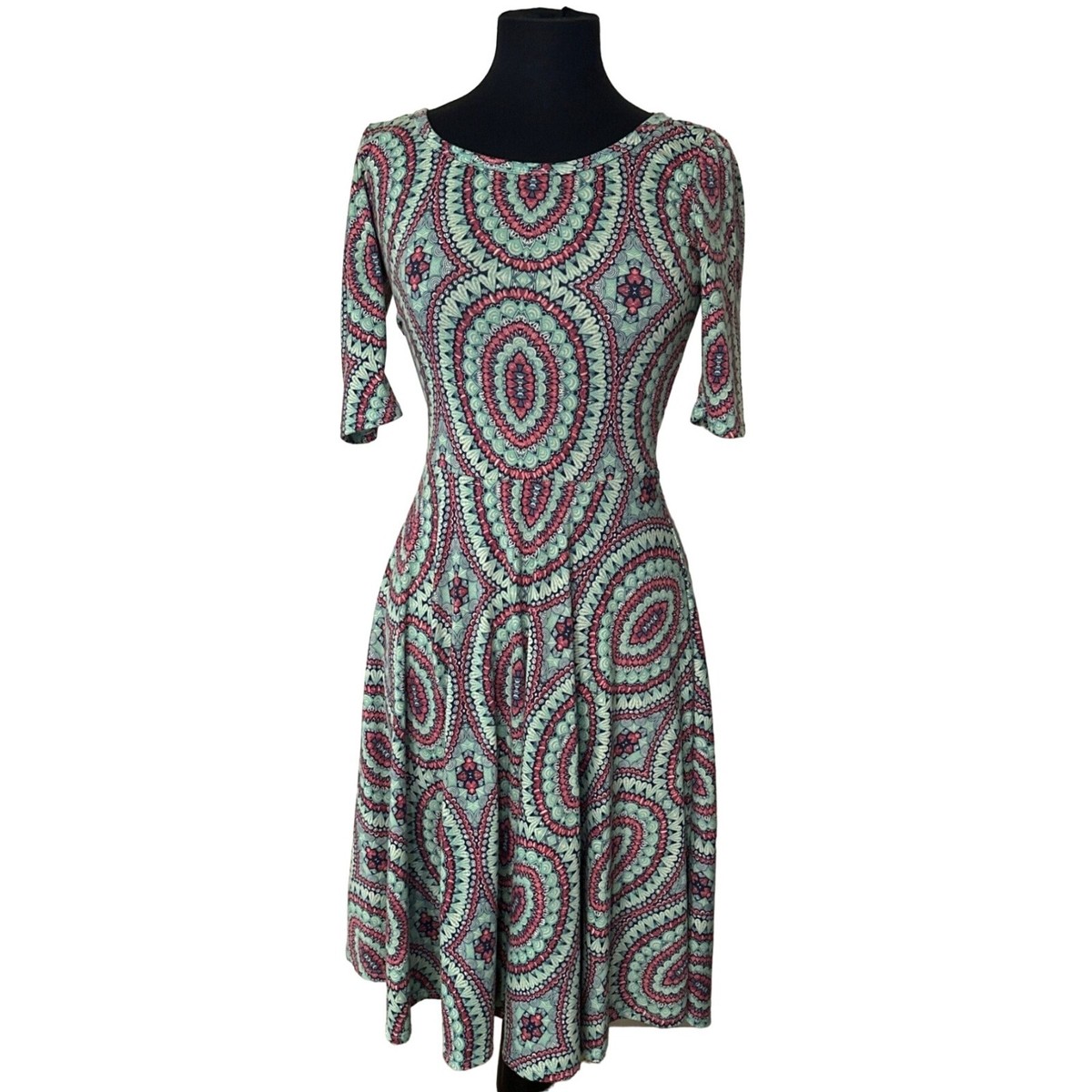 LuLaRoe Fit & Flare Midi Dress Geometric Polyester Blend Women's Size Small  | eBay
