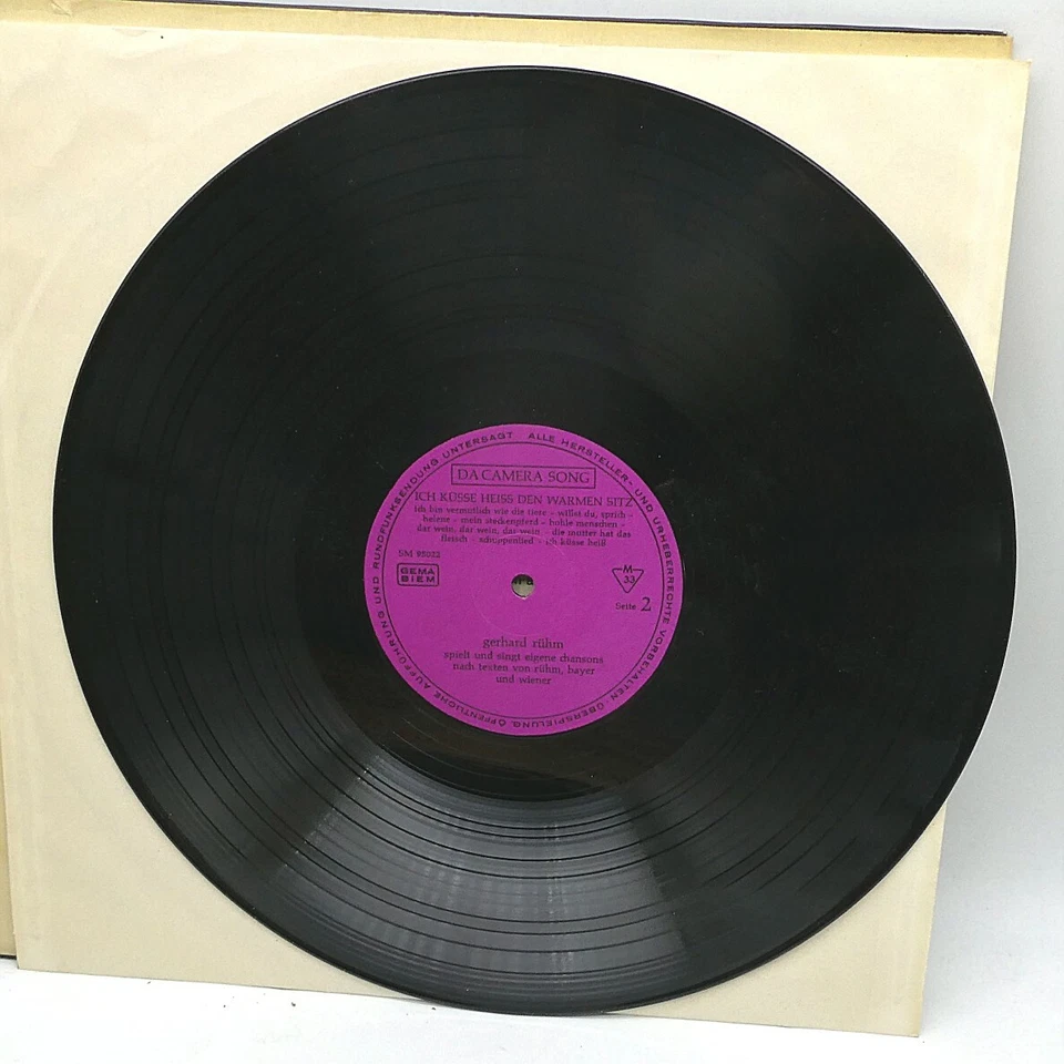 Rar Gerhard Rühm ‎Ich Küsse Heiss Den Warmen Sitz 1970LP Da Camera Song ‎SM 9502 - Bild 3 von 4