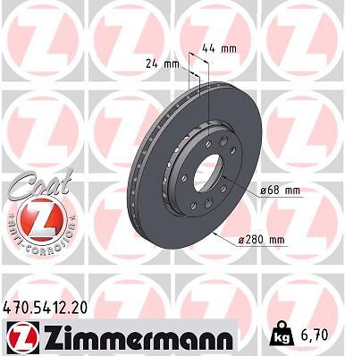 2X Zimmermann 470.5412.20 Bremsscheibe FüR Renault-image