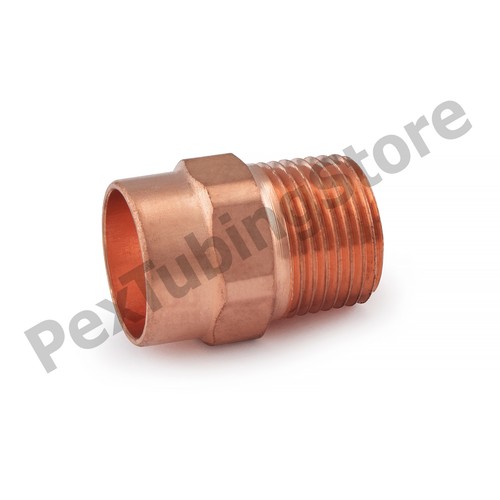 1/2" C x 3/8" Male NPT Threaded Copper Adapter