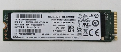 DELL SK Hynix PC300 NVMe 256 GB M 2 2280 HFS256GD9MND 0XHFF7 Unit Di Memoria A Stato Solido 