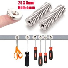 10 20 50 100 Strong Countersunk Ring Magnets Rare Earth Neodymium Hole 5mm