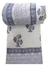 100 Cotton Indian Famous Jaipuri Razai Block Print Reversible Quilt / Blanket