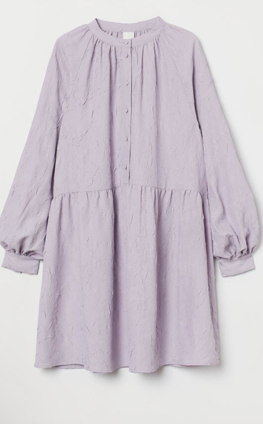 H&M Lilac Crepe Crinkle Dress Purple Long Sleeve Large NWOT | eBay H&M Lilac Crepe Crinkle Dress Purple Long Sleeve Large NWOT | eBay