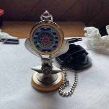 FRANKLIN MINT HARLEY DAVIDSON POCKET WATCH FAT BOY WITH STAND AND CASE
