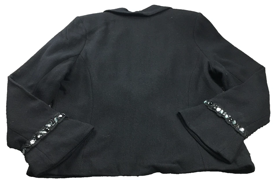 Blazer Marc Bouwer Mujer Mezcla Lana Talla L Negro Forrado con Cuentas Nuevo con Etiquetas Foto 4 de 4