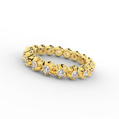 Diamant Memory Goldring 18 Brillanten 0,39 Karat 585er 14 K Gold