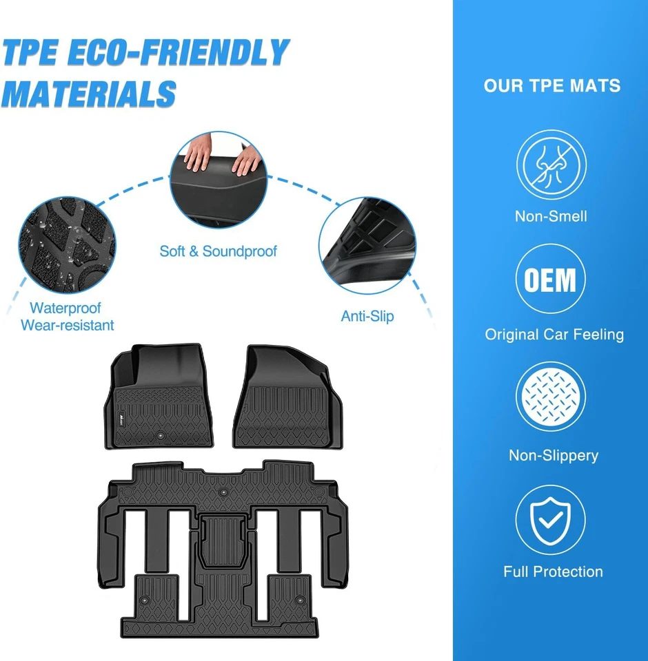 Nilight Floor Mats for Chevy Traverse 2009-2017/2008-2017 Buick Enclave Foto 3 de 4