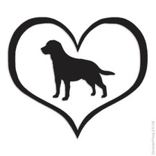 Heart Labrador Retriever Dog, Vinyl Decal Sticker, Multiple Colors & Sizes #1478