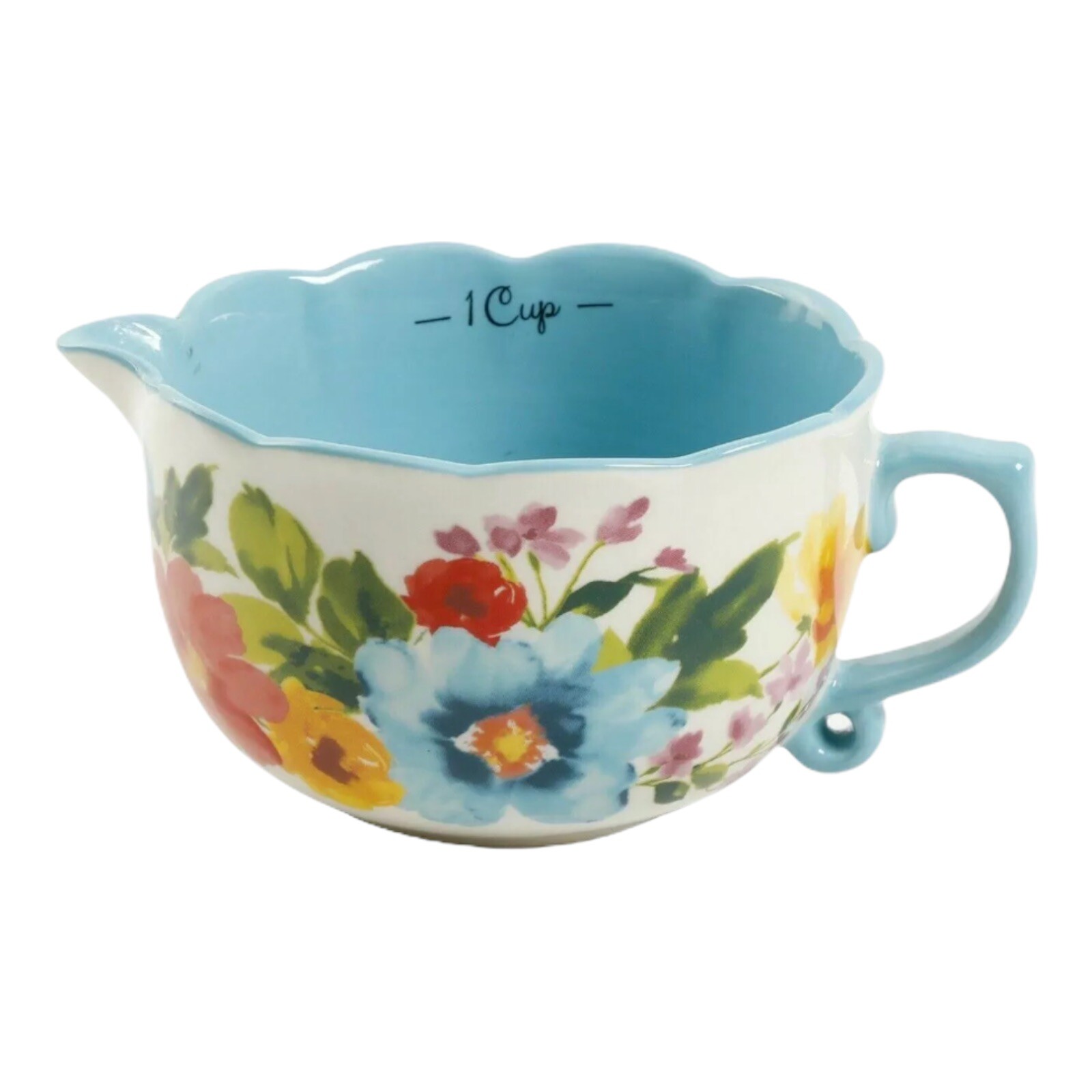 The Pioneer Woman Gorgeous Floral 4 Pc Measuring Cup Bowl Set Breezy Blossom New