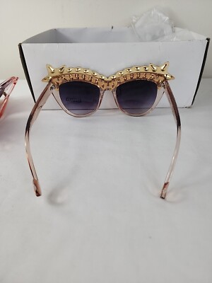 BIG STAR Bling Rhinestone Sunglasses Jelly Transparent BROWN  display picture 1