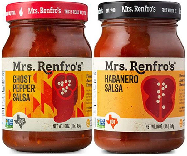 MRS. RENFRO'S Mrs. Renfros Ghost Pepper Salsa & Habanero Salsa (2 Pack)
