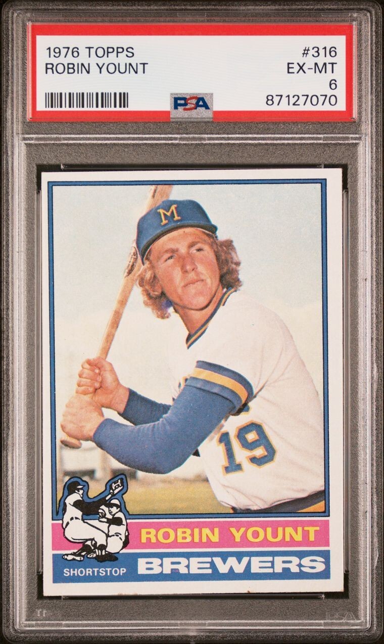 Robin Yount 1976 Topps Baseball #316 PSA 6 Excellent-Mint 2nd Year HOF Brewers