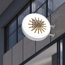 60cm LED Double Sided Outdoor Round Illuminated Projecting Light Box Shop Sign