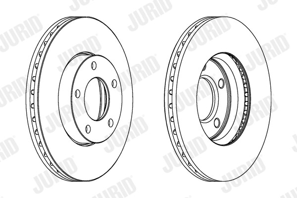 Disque de frein JURID ventilé anti-vibration pour Mazda 3 triple volume