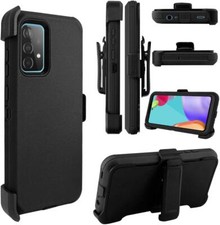 For Samsung Galaxy A52 A53 A54 A55 Shockproof Black Case Fits Otterbox Belt Clip