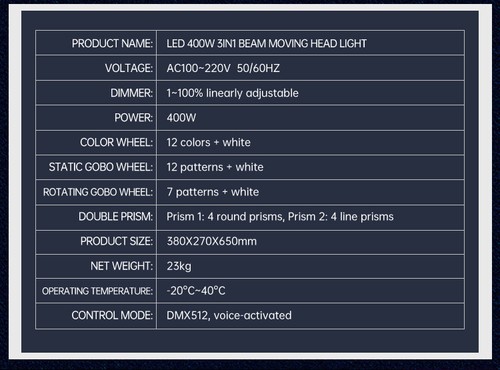 Iverens 400W 3in1 CMY LED Moving Head Light Beam Lights CTO Stage DJ Show Light - Imagen 6 de 15