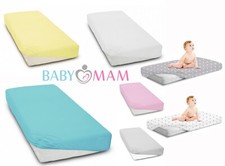 Super Soft Fitted Sheet Jersey Stretchy 100% Plain Cotton Fit Cot Bed 140x70cm