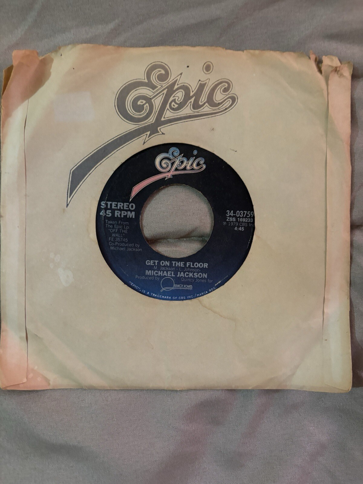 1979 Michael Jackson Beat It / Get On The Floor 45RPM 7