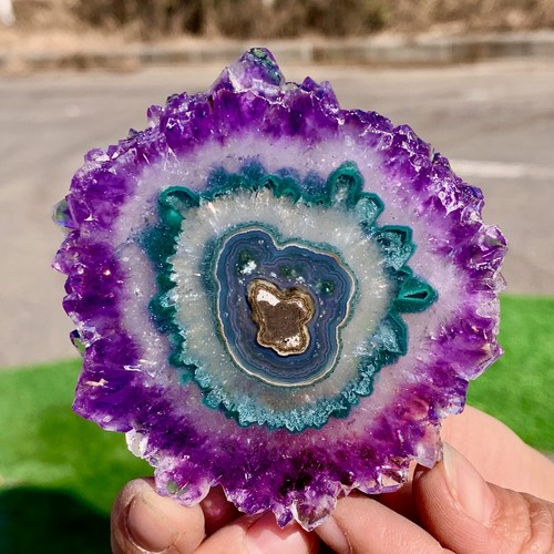 81G Natural Alta Calidad Amatista Ágata Cuarzo Racimo Rebanada Cristal Mineral - Imagen 20 de 24