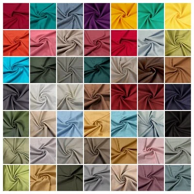 100% Pure Linen Flax Fabric Washed 45 Colours 136cm wide 240gsm Per Metre