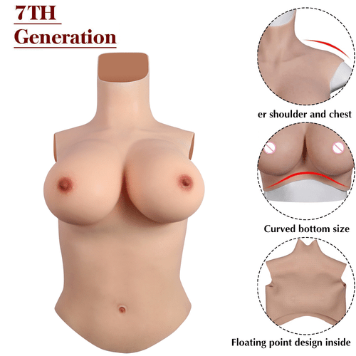 Crossdresser Silicone Breast Forms Boobs C-G Cup Fullbody Tight Suit Transgender - Picture 3 of 12