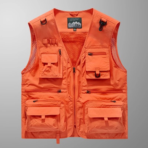 Men’s Utility Vest Fishing Safari Travel Outdoor Mesh Pockets Workwear Jacket UK - Picture 16 of 19