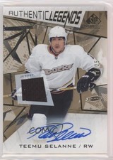 2021-22 SP Game Used Legends Gold Jersey 17/25 Teemu Selanne #104 Auto HOF 07pz