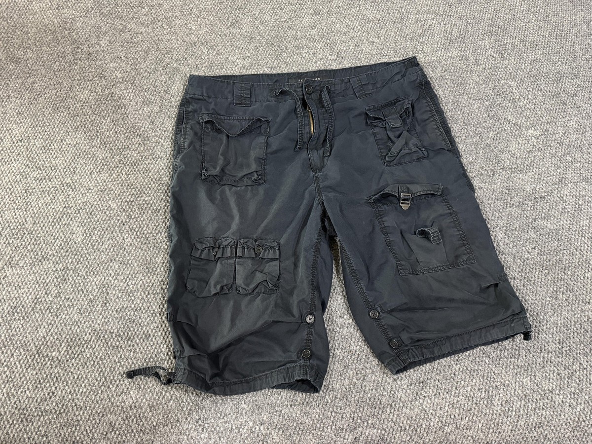 Sean John Cargo Shorts Mens 40 Black Cotton Pockets Relaxed Fit