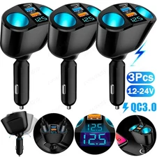 Dual USB Car Cigarette Lighter Socket Splitter Power Adapter Charger Outlet 12V