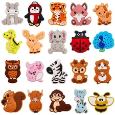 Silicone Focal Beads, 20 Pcs Cute Animals Focal Beads for Pens Characters, Si...