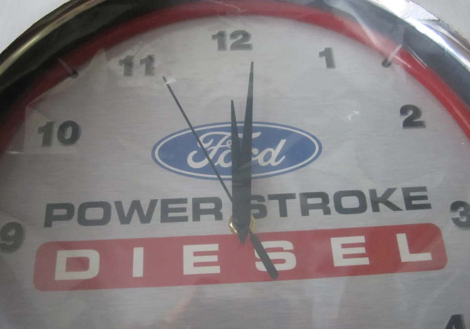 New in Box Ford Power Stroke Diesel Neonetics Ruby Red Neon Wall Clock Light 15" - Image 3 of 4