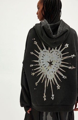 Free People royal hearts hoodie women’s size XLNWT