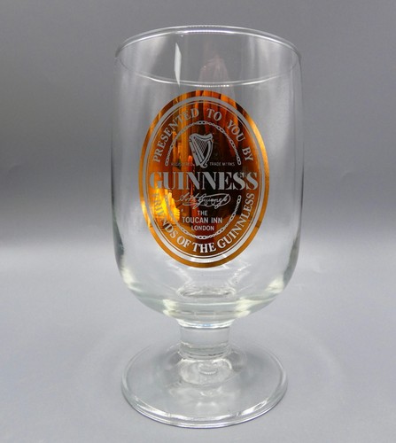 Guinness Gold Label Stem Glass 350ml – The Toucan Inn London 1980s - VGC