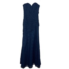 Morilee by Madeline Gardner Size 8 Navy Lace Gown Maxi Dress Strapless NEW