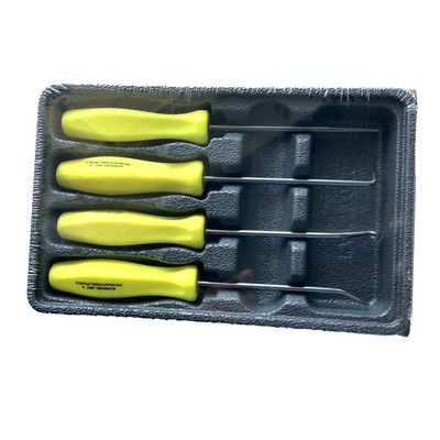 New Snap-on  ASA204CHV 4-pc Yellow Hi-Viz Hard Handled Mini Awl Hook Pick Set