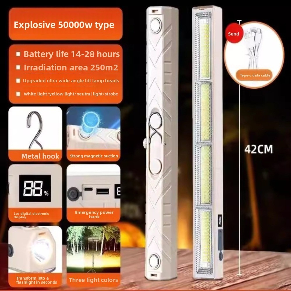Type-C Emergency Lights Ultra Bright LED Flashlights for Hiking Camping