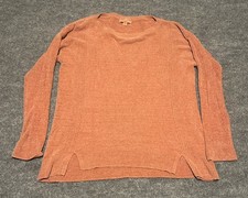 Barefoot Dreams Womens Medium Orange Sweater Cozy Chic Ultra Light Nylon EUC