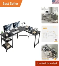 Spacious 59.1'' L-Shaped Corner Desk: Perfect for Writing, Gaming & Organization