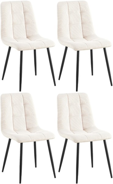 4Er Set Esszimmerstuhl Tilde Cord Creme-image