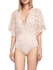 BCBGMaxzaria Beata women's Lace Bodysuit Top light rose size XXS