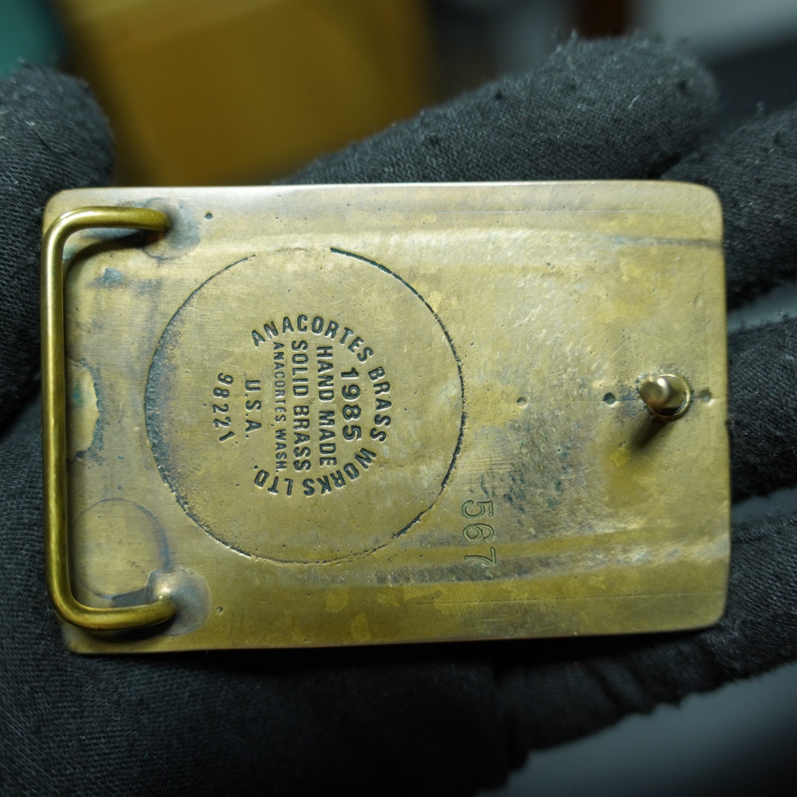 1985 anacortes brass works rectangular survey tea… - image 3