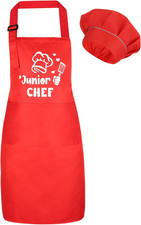Kids Apron and Chef Hat Set, Junior Chef Apron Adjustable Child Apron Chef ...