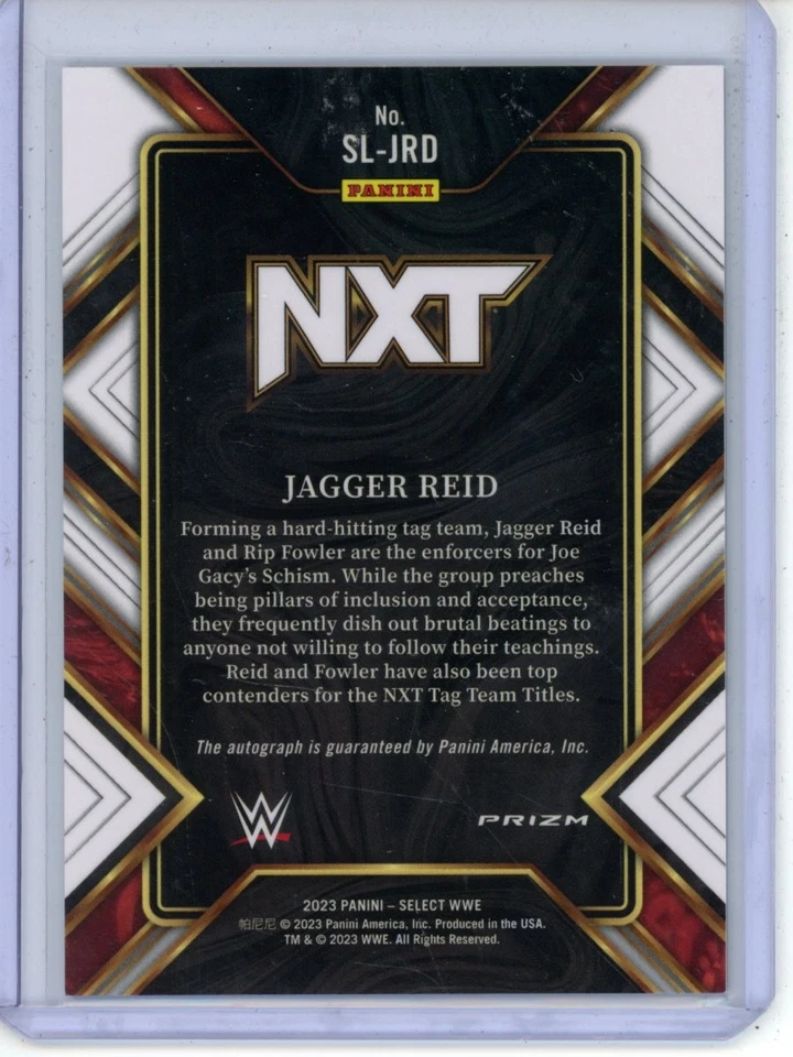 2023 Panini Select WWE Jagger Reid Signature Selections Flash Auto - Image 2 of 2