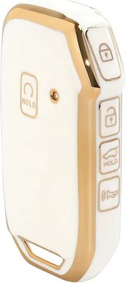 Key Fob Cover Special Key Fob Case Cover Holder for Ceed Cer Color: Gold White