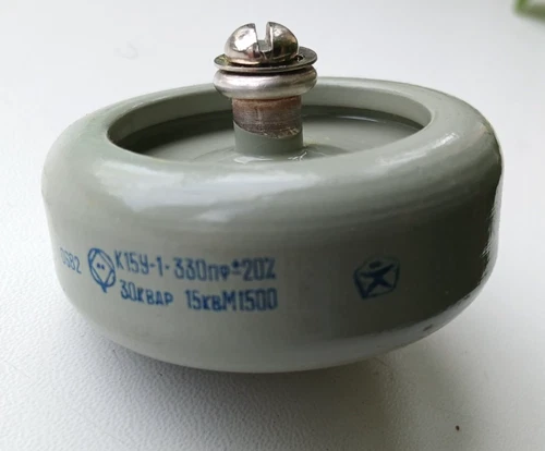 Doorknob Capacitor K15Y-1 ceramic high voltage 330pF +/-20%, 30KVAR  15KV. PCS 1