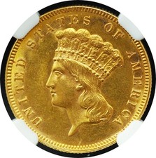 1888 $3 Gold Indian Princess UNC Details NGC Superb Eye Appeal