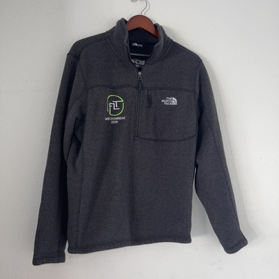 #ad The North Face Black Full Zip Fleece Jacket Men#x27;s Mid Length Zipped Pockets Sz L $39.99
